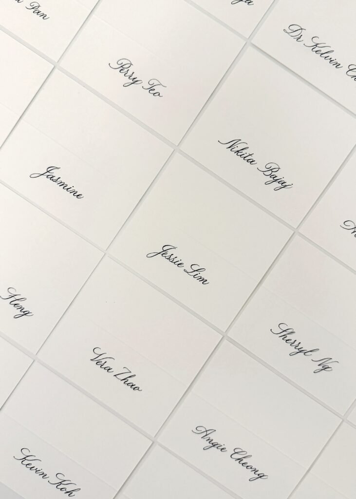 Classic Copperplate Calligraphy Place Cards