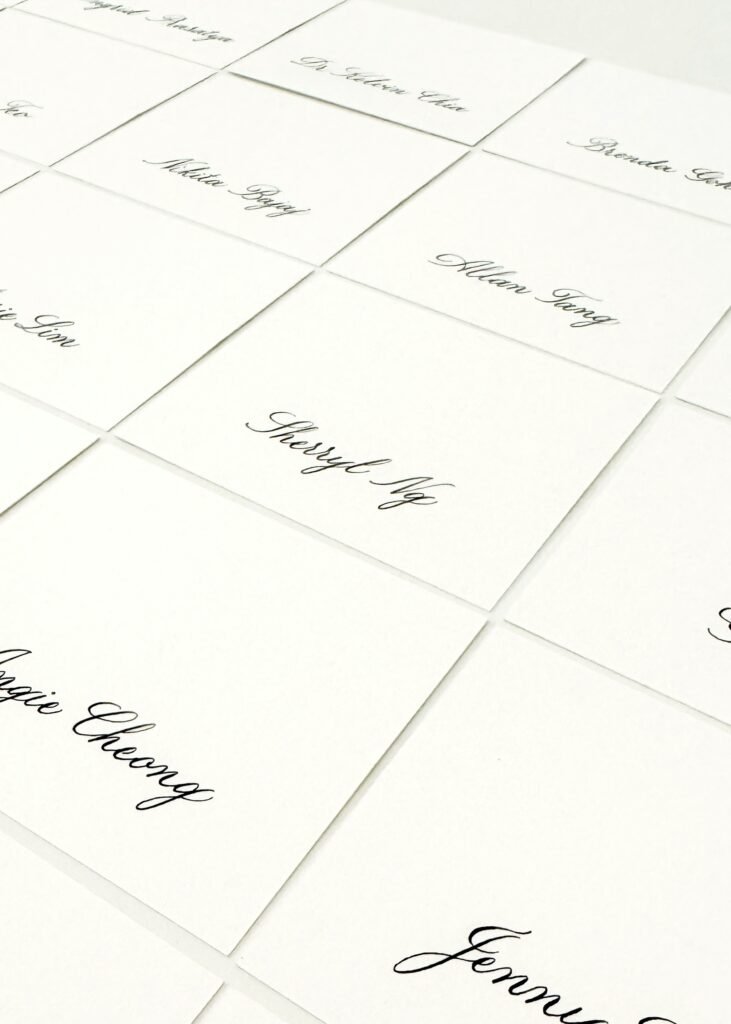 Classic Copperplate Calligraphy Place Cards